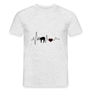 Sloth Heartbeat Heart Sloths Lazy Cute Geschenk - Männer T-Shirt - Grau meliert - Vorne - AI Model Male 178 dark (178cm)