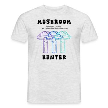 Mushroom Hunter Nature Vegetables Food Lover - Men's T-Shirt - heather grey - Front - AI Model Male 178 dark (178cm)