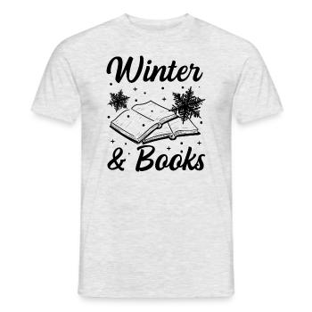 Livres d'hiver et de lecture Cozy Nature Tea - T-shirt homme - gris chiné - Devant - AI Model Male 178 dark (178cm)