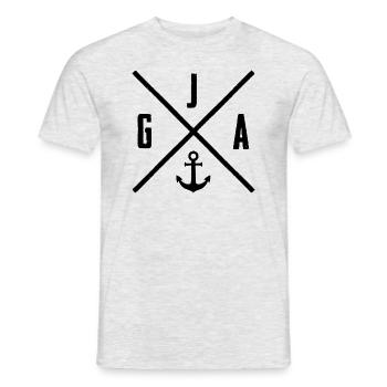 JGA Junggesellenabschied Anker Hochzeit Bräutigam - Männer T-Shirt - Grau meliert - Vorne - AI Model Male 178 dark (178cm)