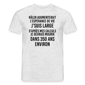Râler Augmenterait L'Espérance De Vie - T-shirt homme - gris chiné - Devant - AI Model Male 178 dark (178cm)