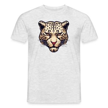 Leopard / Cheetah / Animal / Animal Print / Pattern - Men's T-Shirt - heather grey - Front - AI Model Male 178 dark (178cm)