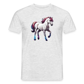 Pony / Horse / Animal / Riding / Mane / Stable - Men's T-Shirt - heather grey - Front - AI Model Male 178 dark (178cm)