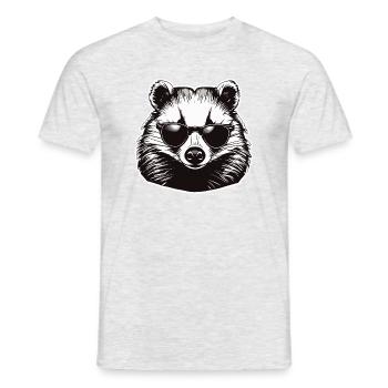 Badger / Rodent / Animal / Stripe / Wild - Men's T-Shirt - heather grey - Front - AI Model Male 178 dark (178cm)