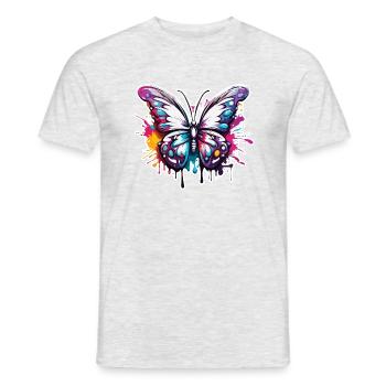 Schmetterling / Tier / Insekt / fliegen / Sommer - Männer T-Shirt - Grau meliert - Vorne - AI Model Male 178 dark (178cm)