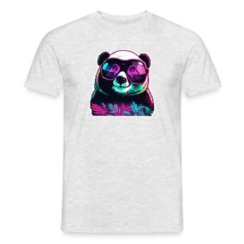 Panda / Animal / Zoo / Bamboo / Wild / Childlike - Men's T-Shirt - heather grey - Front - AI Model Male 178 dark (178cm)