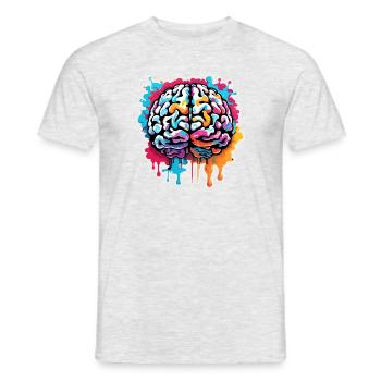 Gehirn / Wissen / Inteligenz / klug / Denken - Männer T-Shirt - Grau meliert - Vorne - AI Model Male 178 dark (178cm)