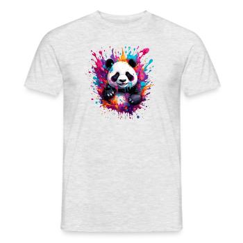 Panda / Animal / Zoo / Bamboo / Wild / Childlike - Men's T-Shirt - heather grey - Front - AI Model Male 178 dark (178cm)