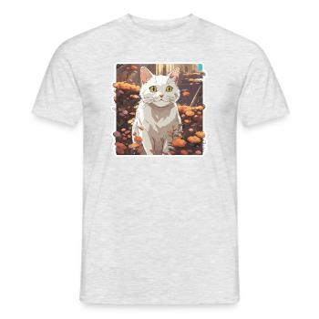 Anime / Bande dessinée / Japonais / Dessin animé / Dessin animé - T-shirt homme - gris chiné - Devant - AI Model Male 178 dark (178cm)