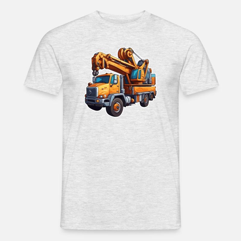 Kran / Baustelle / Seilwinde / Kransystem - Männer T-Shirt - Grau meliert