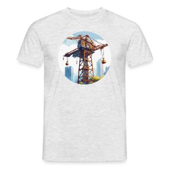 Crane / construction site / winch / crane system - Men's T-Shirt - heather grey - Front - AI Model Male 178 dark (178cm)