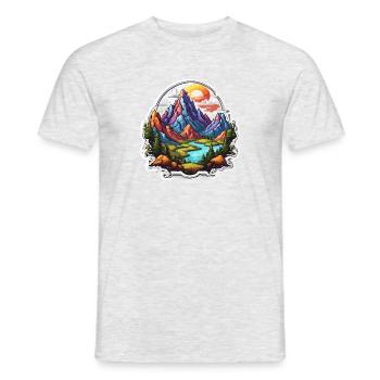 Berg / Alpen / Gipfel / Natur / Wald / Gestein - Männer T-Shirt - Grau meliert - Vorne - AI Model Male 178 dark (178cm)