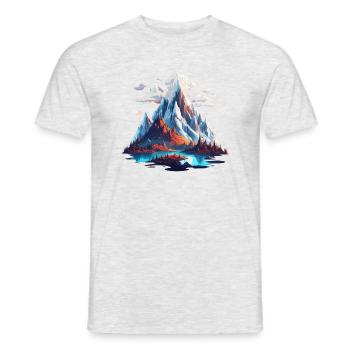 Mountain / Alps / Summit / Nature / Forest / Rock - Men's T-Shirt - heather grey - Front - AI Model Male 178 dark (178cm)