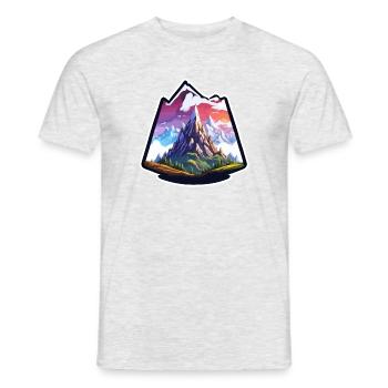 Mountain / Alps / Summit / Nature / Forest / Rock - Men's T-Shirt - heather grey - Front - AI Model Male 178 dark (178cm)
