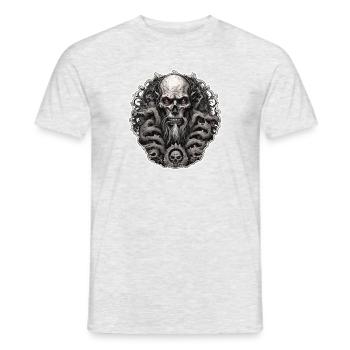Skull / skull / skeleton / gothic / tattoo - Men's T-Shirt - heather grey - Front - AI Model Male 178 dark (178cm)