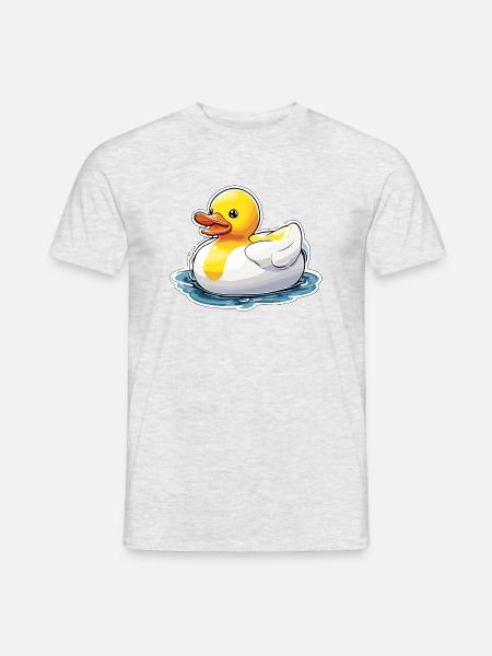 Gummiente / Badeente / Wasser / Badewanne - Männer T-Shirt - Grau meliert