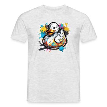 Gummiente / Badeente / Wasser / Badewanne - Männer T-Shirt - Grau meliert - Vorne - AI Model Male 178 dark (178cm)