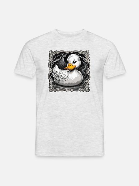 Gummiente / Badeente / Wasser / Badewanne - Männer T-Shirt - Grau meliert