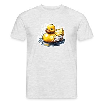 Gummiente / Badeente / Wasser / Badewanne - Männer T-Shirt - Grau meliert - Vorne - AI Model Male 178 dark (178cm)