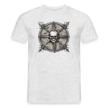 Compass / Cardinal Direction / Travel / Survival - Men's T-Shirt - heather grey - Front - AI Model Male 178 dark (178cm)