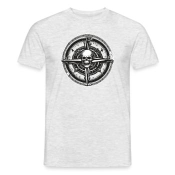 Compass / Cardinal Direction / Travel / Survival - Men's T-Shirt - heather grey - Front - AI Model Male 178 dark (178cm)