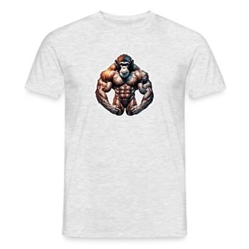 Bodybuilder / Sports / Fitness / Monkey / Muscles - Men's T-Shirt - heather grey - Front - AI Model Male 178 dark (178cm)