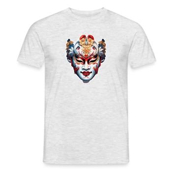 Kabuki Maske / Japanische Kunst / Theater / Antik - Männer T-Shirt - Grau meliert - Vorne - AI Model Male 178 dark (178cm)