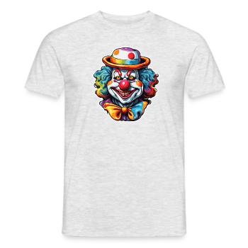 Clown / Zirkus / Fasching / Karneval / verspielt - Männer T-Shirt - Grau meliert - Vorne - AI Model Male 178 dark (178cm)