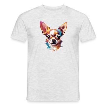 Chihuahua / small dog / animal / tiny / breed - Men's T-Shirt - heather grey - Front - AI Model Male 178 dark (178cm)