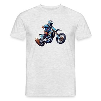 Biker / Motorrad Fahrer / Biker / Zweirad / Cross - Männer T-Shirt - Grau meliert - Vorne - AI Model Male 178 dark (178cm)