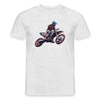 Motard / Motard / Motard / Deux-roues / Cross - T-shirt homme - gris chiné - Devant - AI Model Male 178 dark (178cm)