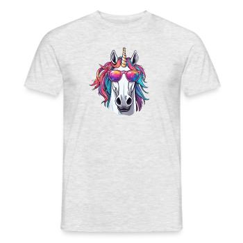 Unicorn / mythical creatures / fairy tales / magic / glitter - Men's T-Shirt - heather grey - Front - AI Model Male 178 dark (178cm)