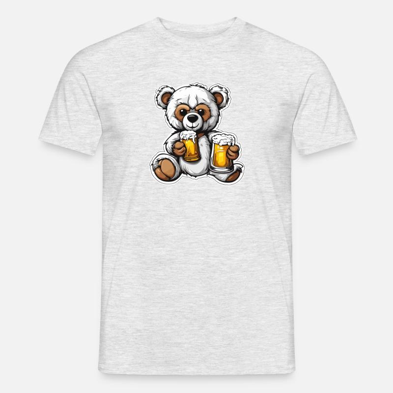 Teddybär / Kuscheltier / Stofftier / Geschenkidee - Männer T-Shirt - Grau meliert