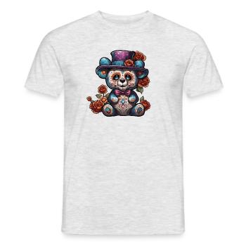 Ours en peluche / Peluche / Animal en peluche / Idée cadeau - T-shirt homme - gris chiné - Devant - AI Model Male 178 dark (178cm)