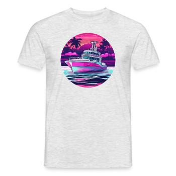 Bateau pirate / Bateau / Mer / Océan / Vagues - T-shirt homme - gris chiné - Devant - AI Model Male 178 dark (178cm)