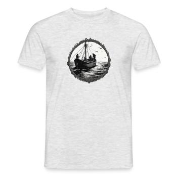 Pirate Ship / Boat / Sea / Ocean / Waves - Men's T-Shirt - heather grey - Front - AI Model Male 178 dark (178cm)