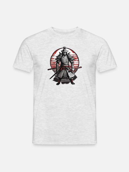 Samurai / Japanisch / Harakiri / Katana / Mann - Männer T-Shirt - Grau meliert