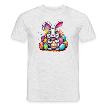 Easter Bunny / Easter / Eggs / Holidays / Easter - Men's T-Shirt - heather grey - Front - AI Model Male 178 dark (178cm)