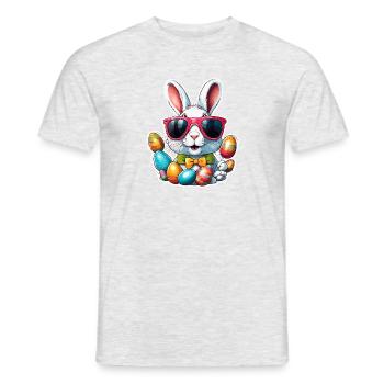 Lapin de Pâques / Pâques / Oeufs / Vacances / Pâques - T-shirt homme - gris chiné - Devant - AI Model Male 178 dark (178cm)
