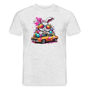Lapin de Pâques / Pâques / Oeufs / Vacances / Pâques - T-shirt homme - gris chiné - Devant - AI Model Male 178 dark (178cm)