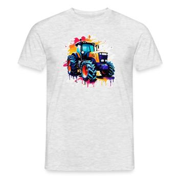 Traktor / Landwirtschaft / Bauer / Feldarbeit - Männer T-Shirt - Grau meliert - Vorne - AI Model Male 178 dark (178cm)