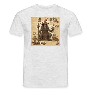Hexenhandbuch / Zauberbuch / Halloween / Herbst - Männer T-Shirt - Grau meliert - Vorne - AI Model Male 178 dark (178cm)