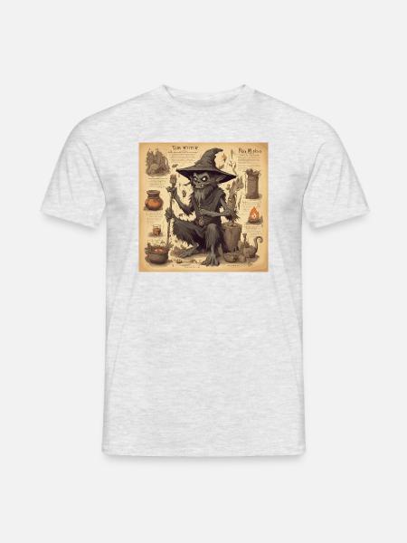 Hexenhandbuch / Zauberbuch / Halloween / Herbst - Männer T-Shirt - Grau meliert
