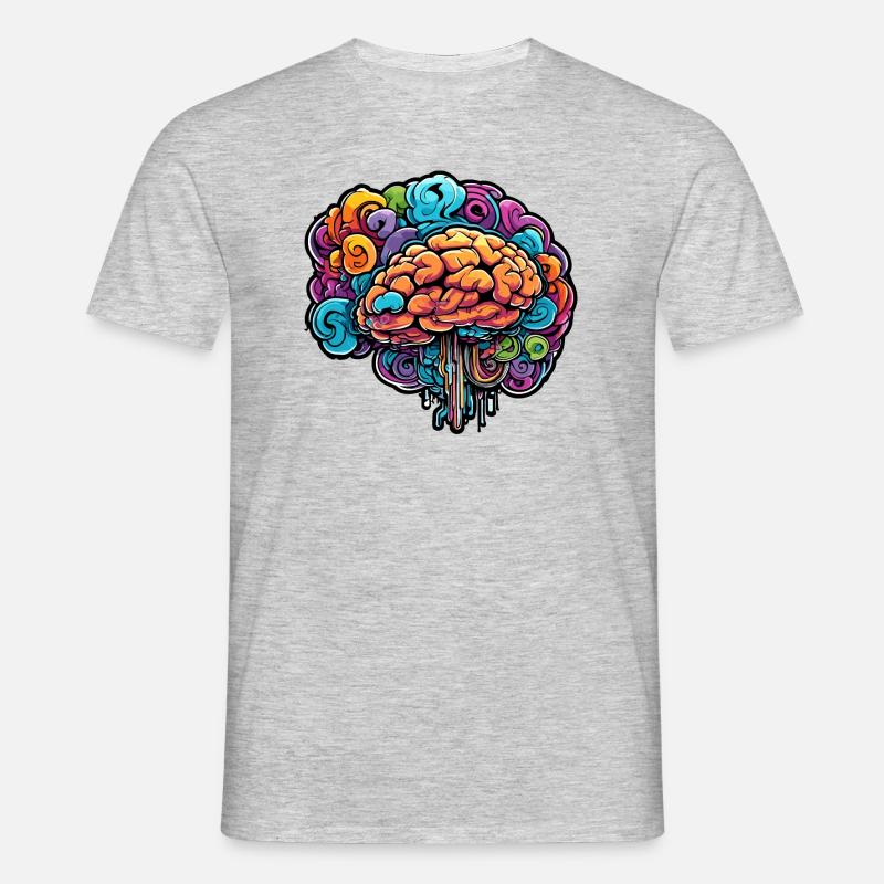 Brain / Knowledge / Intelligence / Clever / Thinking - Men's T-Shirt - heather grey