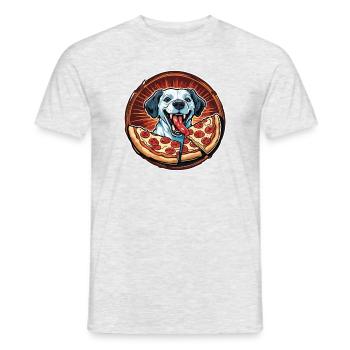 Pizza / Fast Food / Italienisch / Margherita - Männer T-Shirt - Grau meliert - Vorne - AI Model Male 178 dark (178cm)