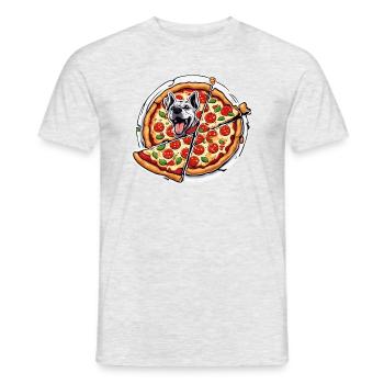 Pizza / Fast Food / Italienisch / Margherita - Männer T-Shirt - Grau meliert - Vorne - AI Model Male 178 dark (178cm)
