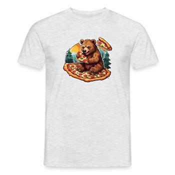 Pizza / Fast Food / Italienisch / Margherita - Männer T-Shirt - Grau meliert - Vorne - AI Model Male 178 dark (178cm)