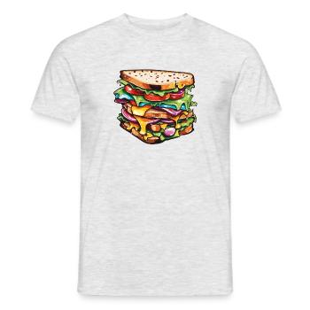 Sandwich / Sandwich / Nourriture / Épicerie - T-shirt homme - gris chiné - Devant - AI Model Male 178 dark (178cm)