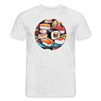 Sushi / Maki / Nigiri / Wasabi /Asian - Men's T-Shirt - heather grey - Front - AI Model Male 178 dark (178cm)