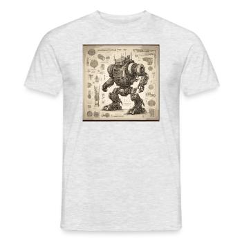 Plan / Sépia / Vintage / Rétro / Robot - T-shirt homme - gris chiné - Devant - AI Model Male 178 dark (178cm)